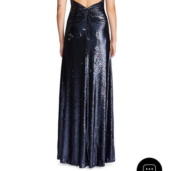 Halston navy sequin gown - Picture 3 of 4